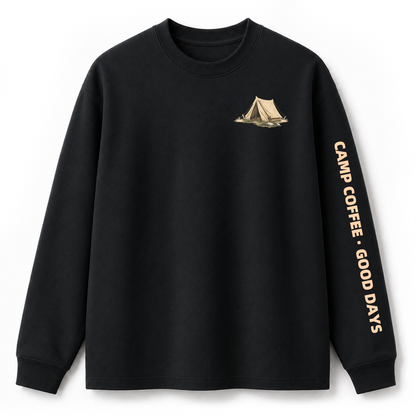 Camp Coffee Mornings Graphic Long Sleeve Tee