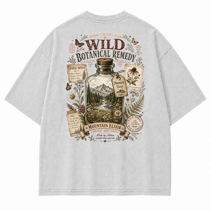 Mountain Elixir Botanical Bottle Graphic T-Shirt