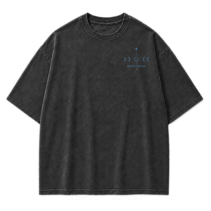 Moon Phase Minimal Washed Print Tee