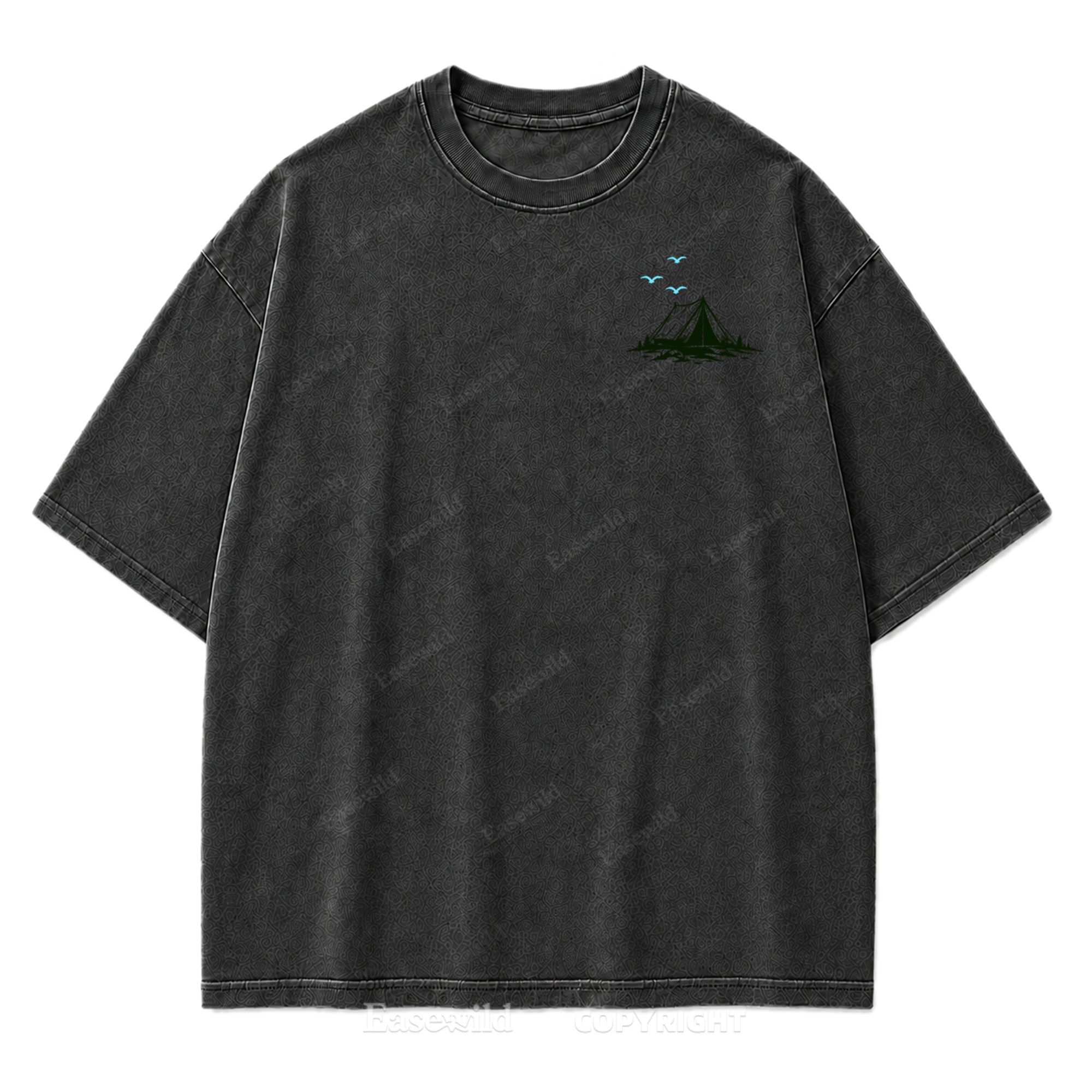 Adventure Awaits Mountain Camp Washed Print Tee