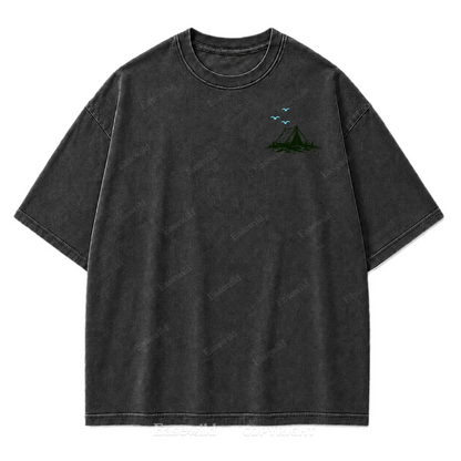 Adventure Awaits Mountain Camp Washed Print Tee