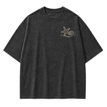 Ocean Breeze Ride The Flow Graphic Washed T-Shirt