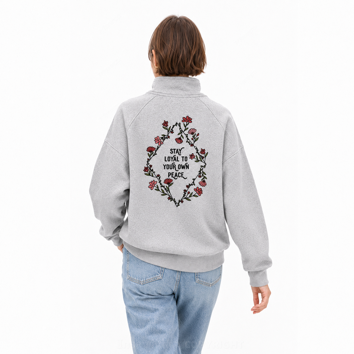 Stay True to Your Own Peace Zip Pullover Sweatshirt