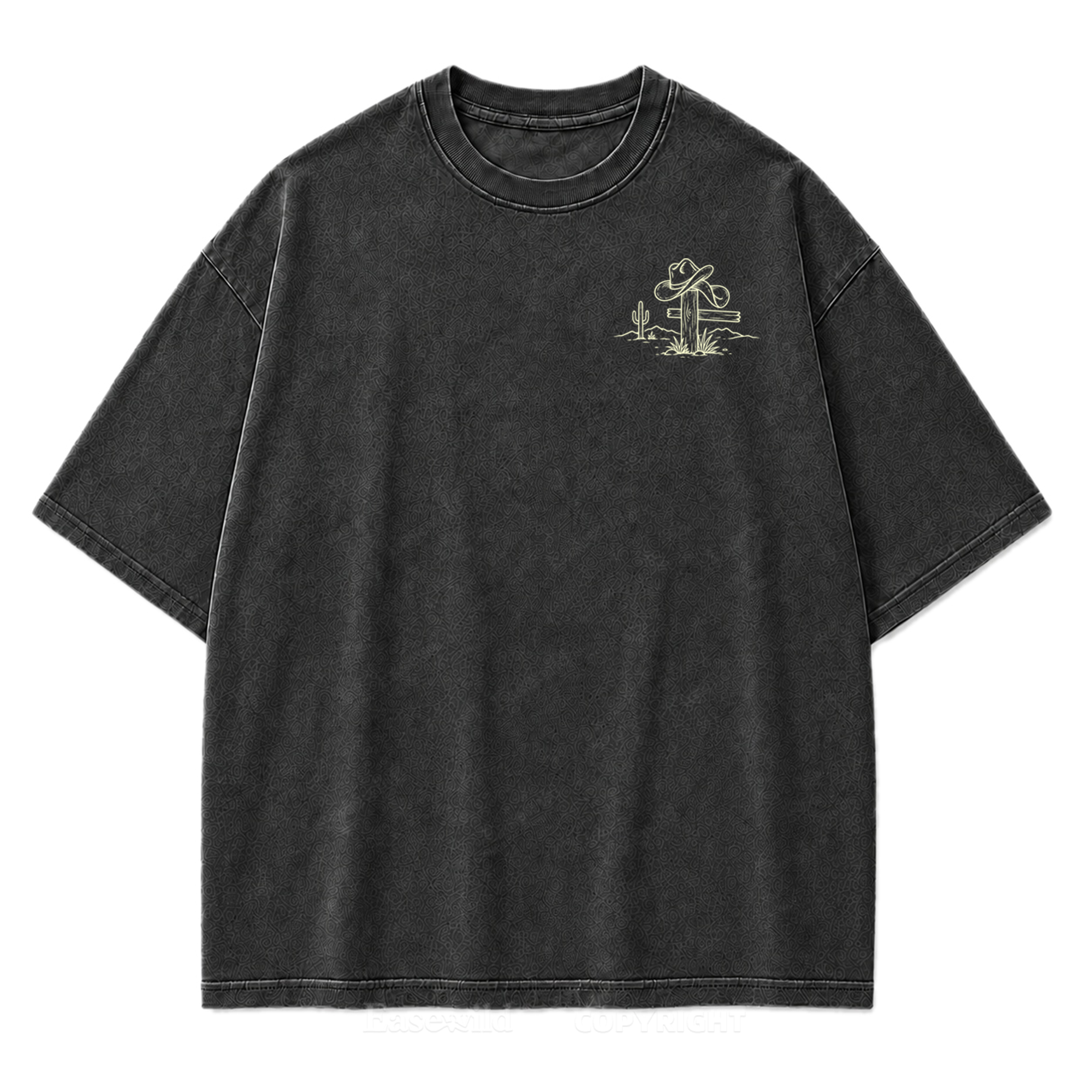 Cowboy-Skelett Used-Look T-Shirt