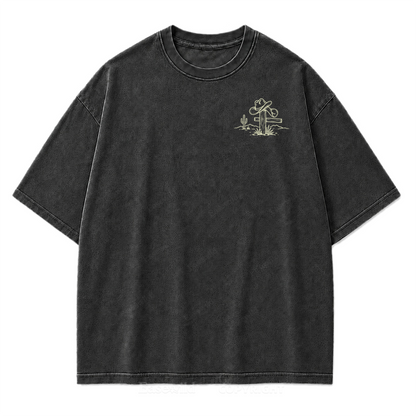Cowboy-Skelett Used-Look T-Shirt