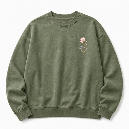 Keep Growing Wildflower Washed Graphic Sweatshirt