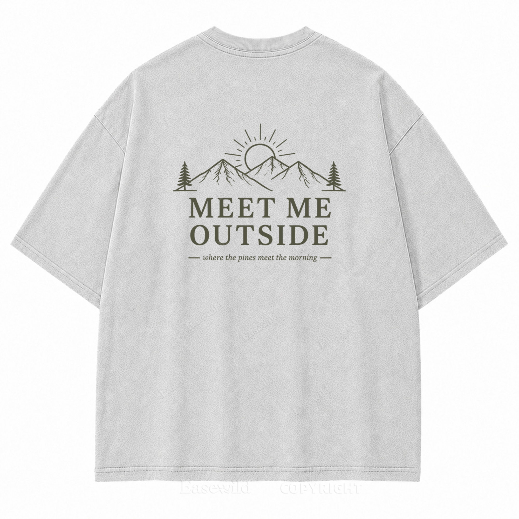 Meet Me Outside Sunrise Washed Back Print Tee