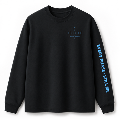 Moon Phase Celestial Graphic Long Sleeve Tee
