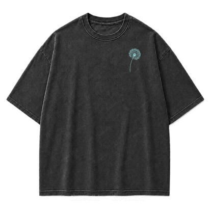 Drifting Wishes Dandelion Washed Print Tee