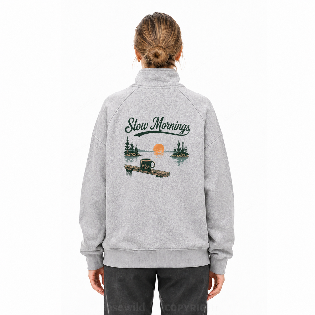 Slow Mornings Lakefront Zip Pullover Sweatshirt