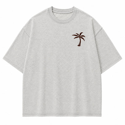 Minimal Palm Tree Pocket Graphic T-Shirt