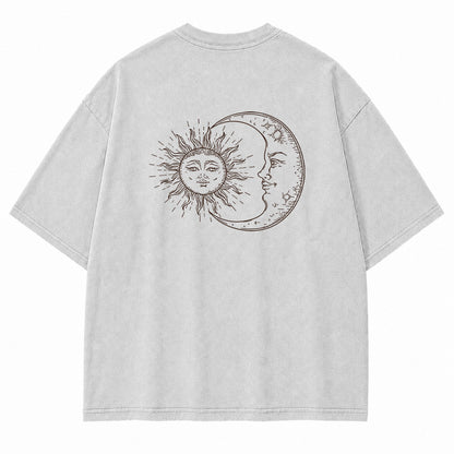 Sun and Moon Eclipse Celestial Graphic T-Shirt