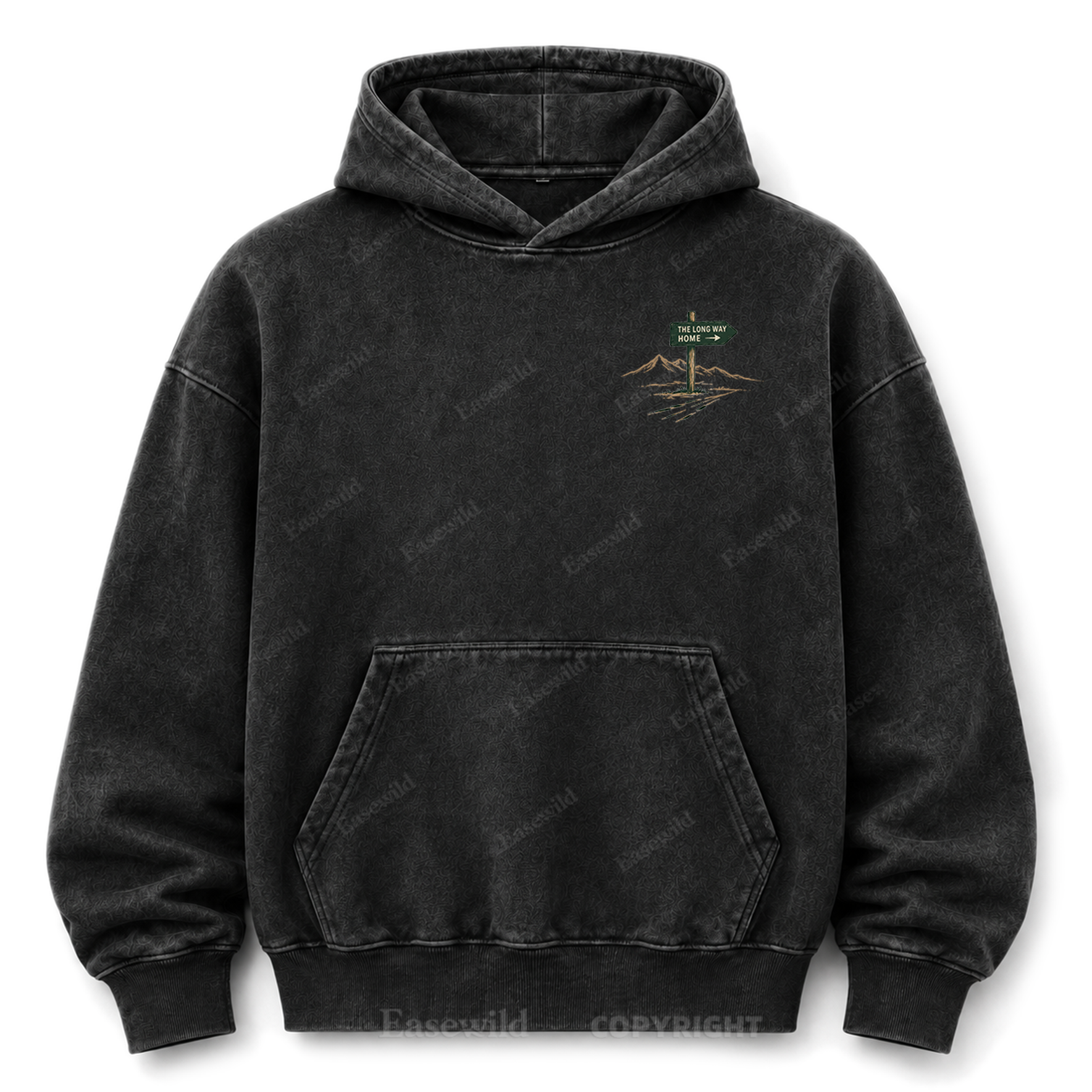 Take the Long Way Home  Washed Graphic Hoodie