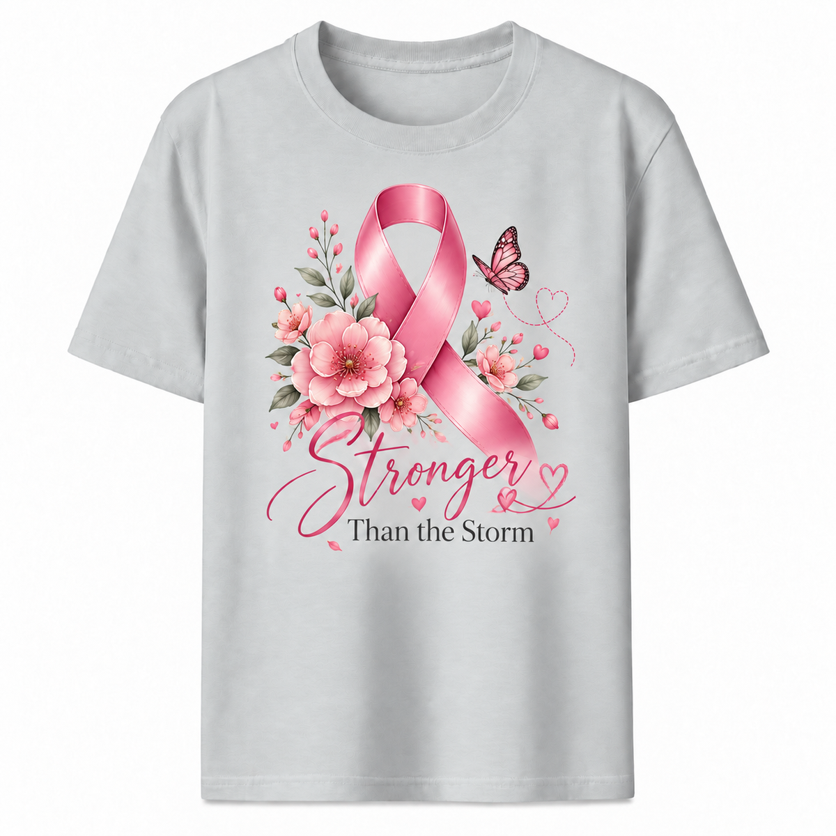 Stronger Than the Storm Pink Ribbon Tee