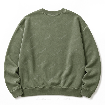 Moon Phase Celestial Front Graphic Washed Crewneck