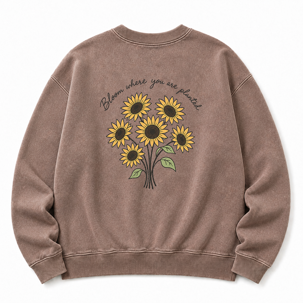 Bloom Where You Are Planted Washed Graphic Sweatshirt