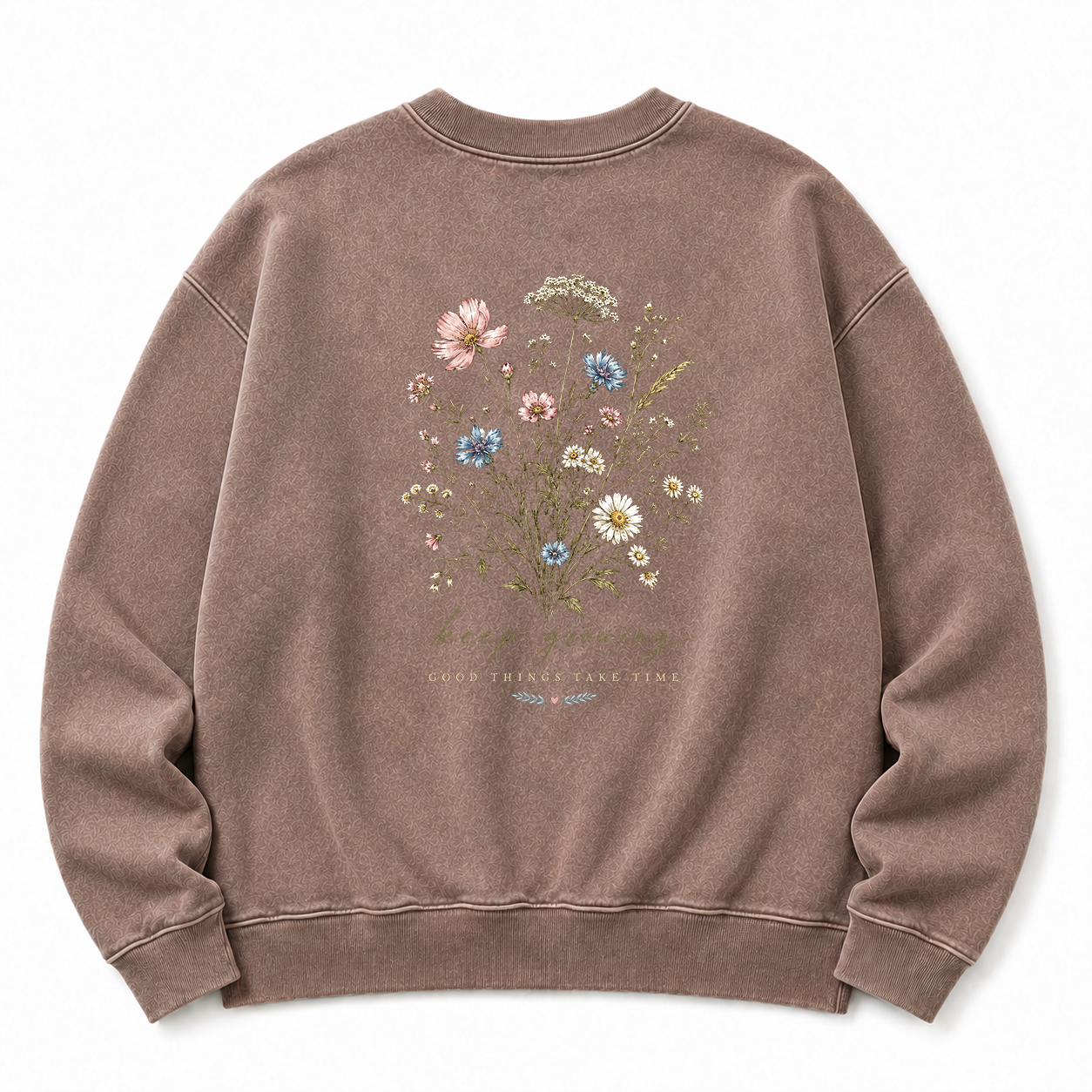 Keep Growing Wildflower Washed Graphic Sweatshirt