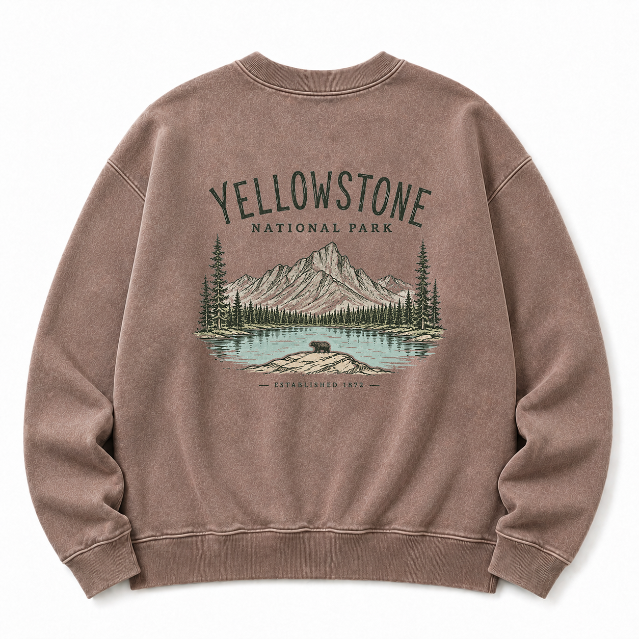 Yellowstone National Park Washed Graphic Sweatshirt