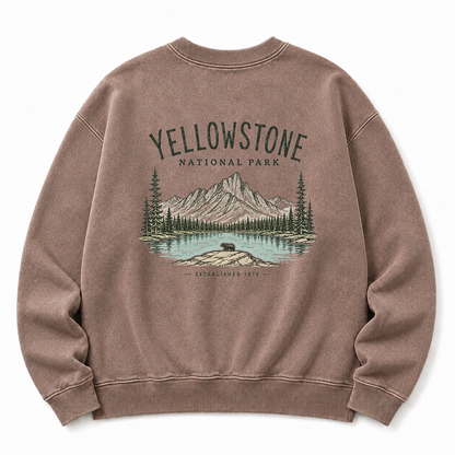 Yellowstone National Park Washed Graphic Sweatshirt