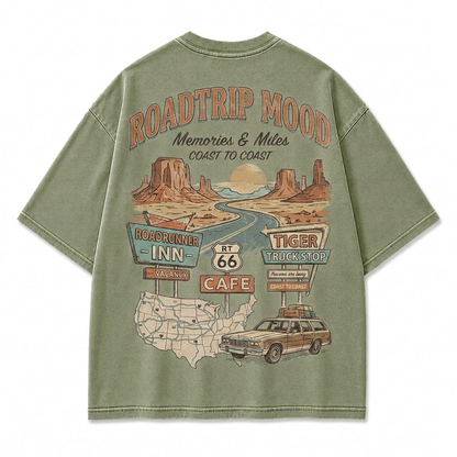 Coast to Coast Roadtrip Washed T-Shirt