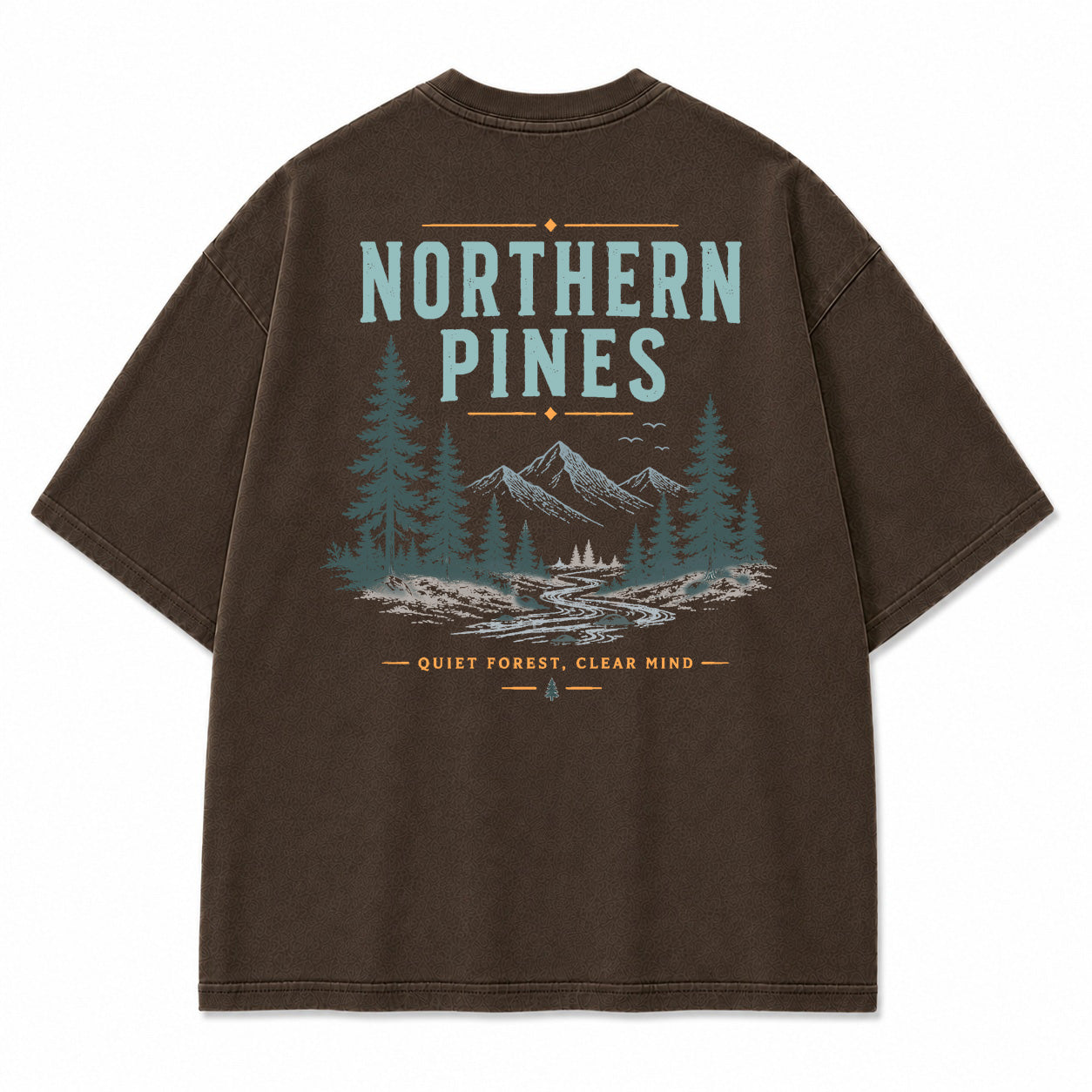 Northern Pines Forest Stream Graphic T-Shirt