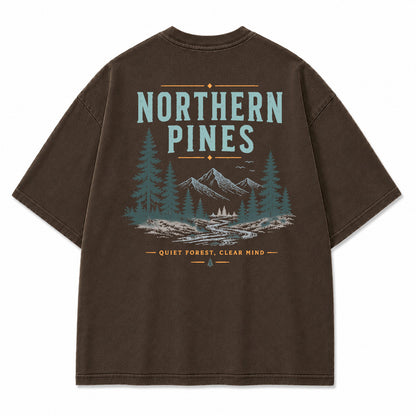 Northern Pines Forest Stream Graphic T-Shirt