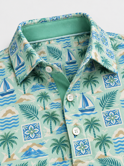 Seaside Tropical Golf Polo
