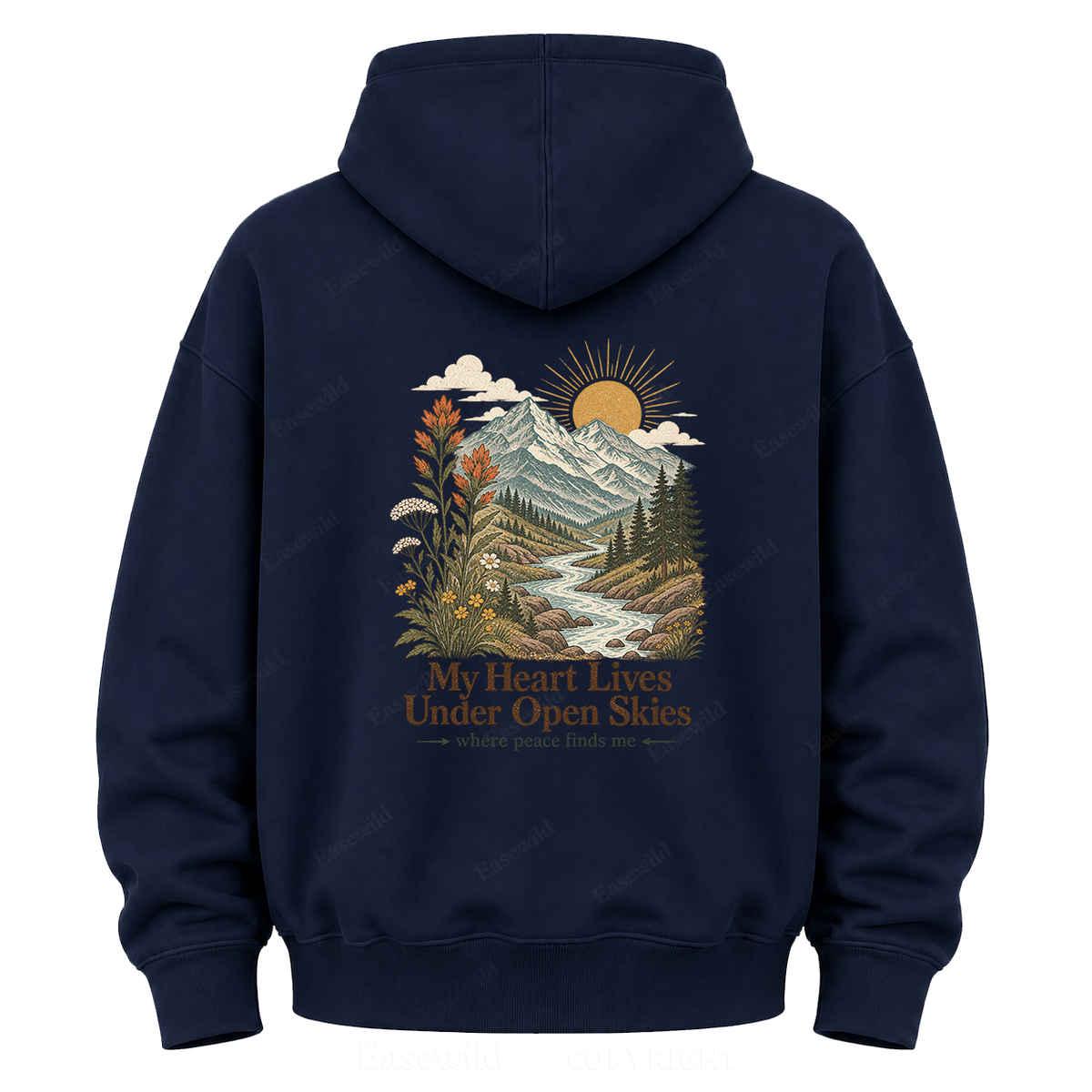 Where Peace Finds Me Vintage Mountain Graphic Hoodie