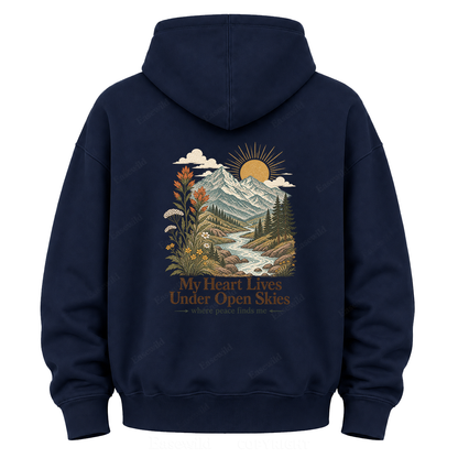Where Peace Finds Me Vintage Mountain Graphic Hoodie