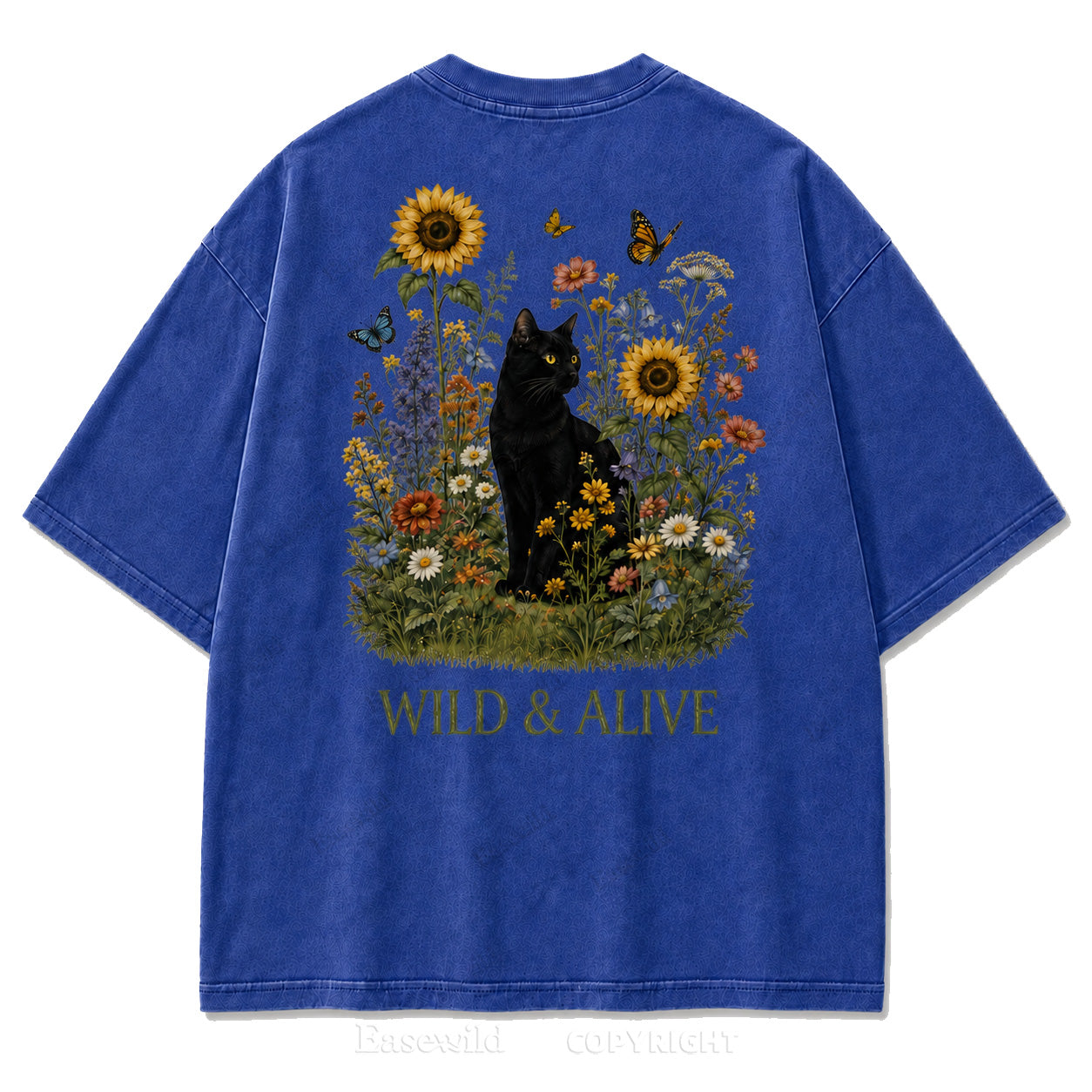 Wild Garden Black Cat Print Tee