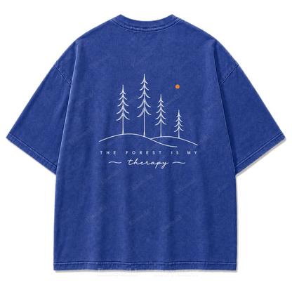The Forest Is My Therapy Washed Print Tee