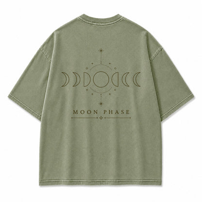 Moon Phase Minimal Graphic T-Shirt