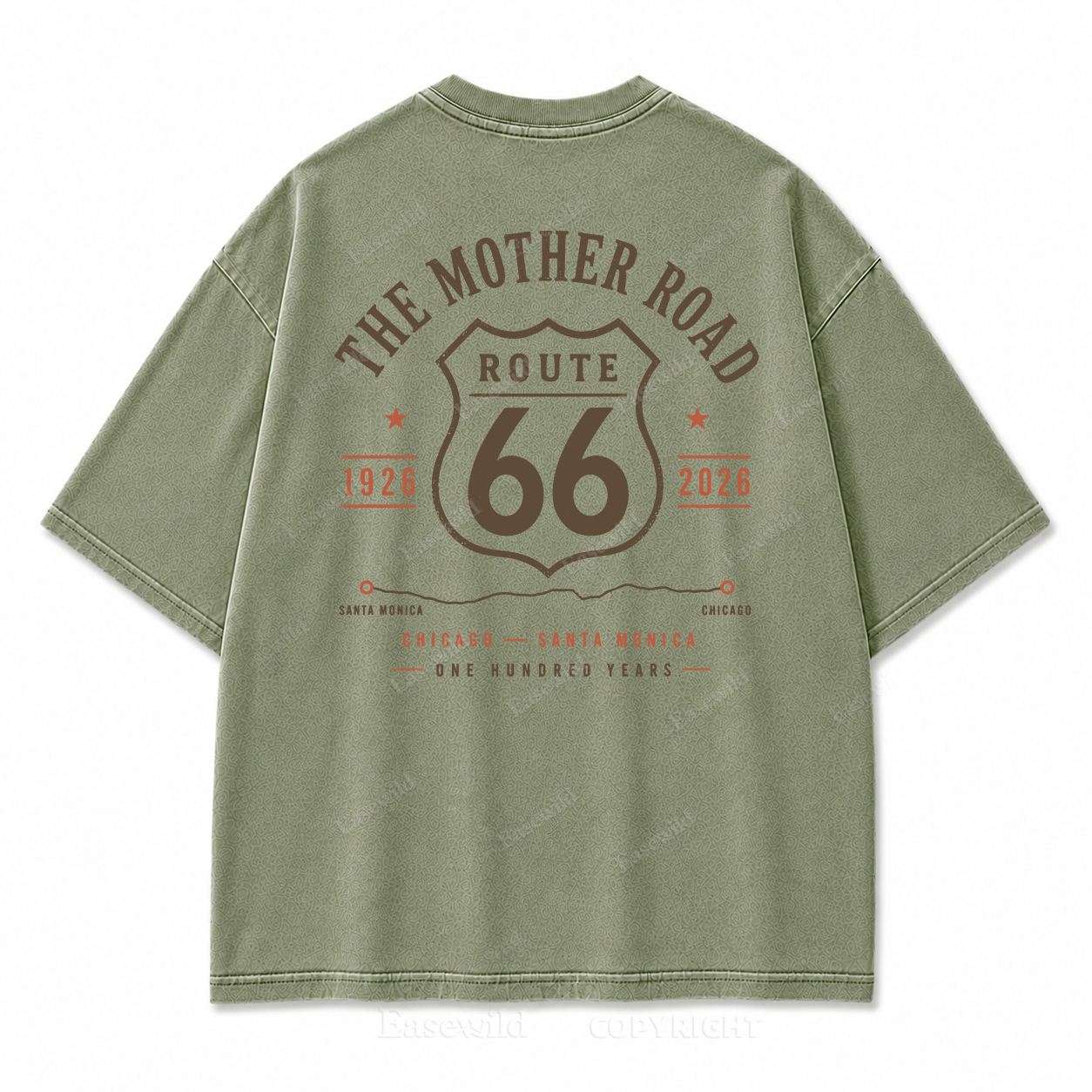 The Mother Road Centennial Washed Back Print Tee