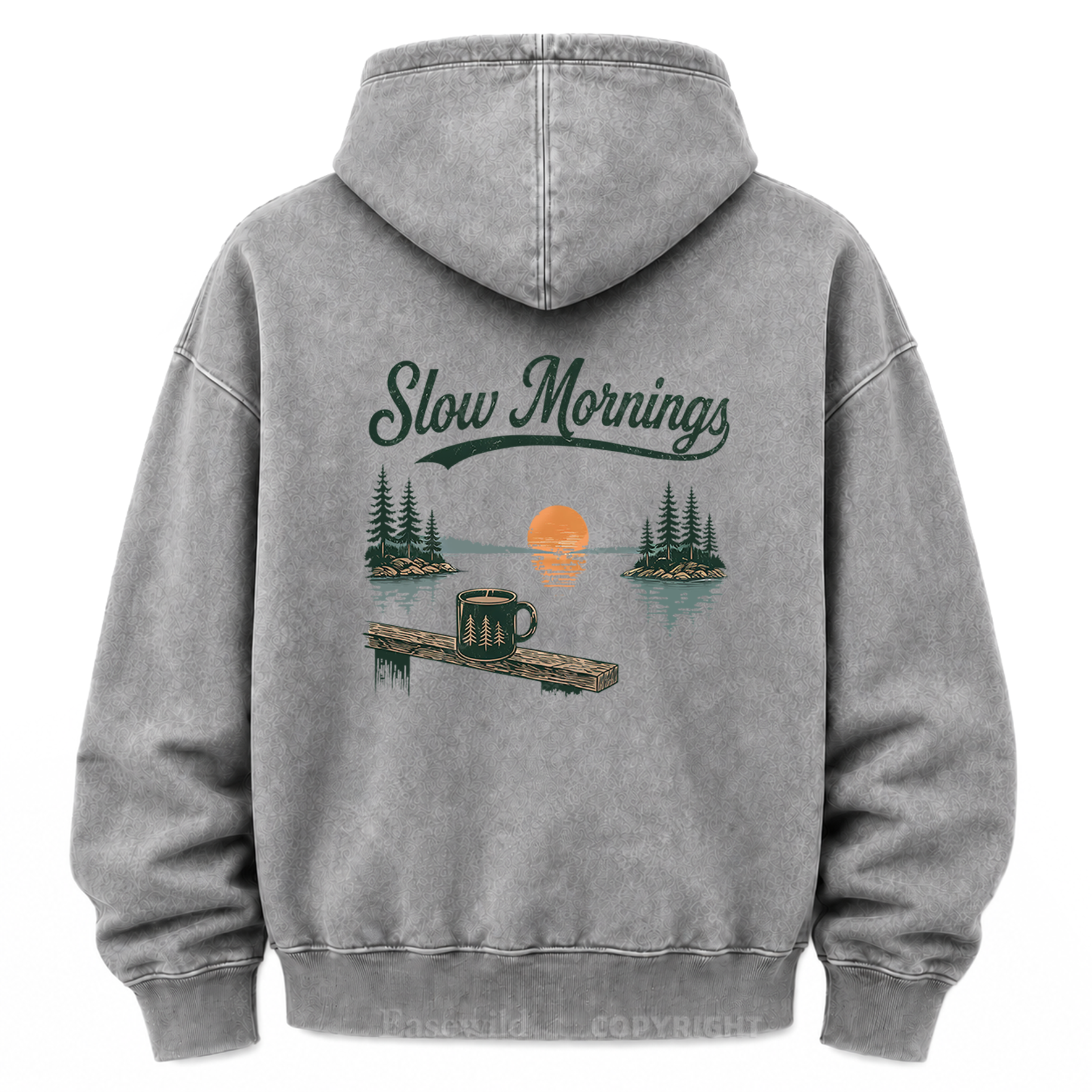 Slow Mornings Lakeside Washed Grafik-Hoodie