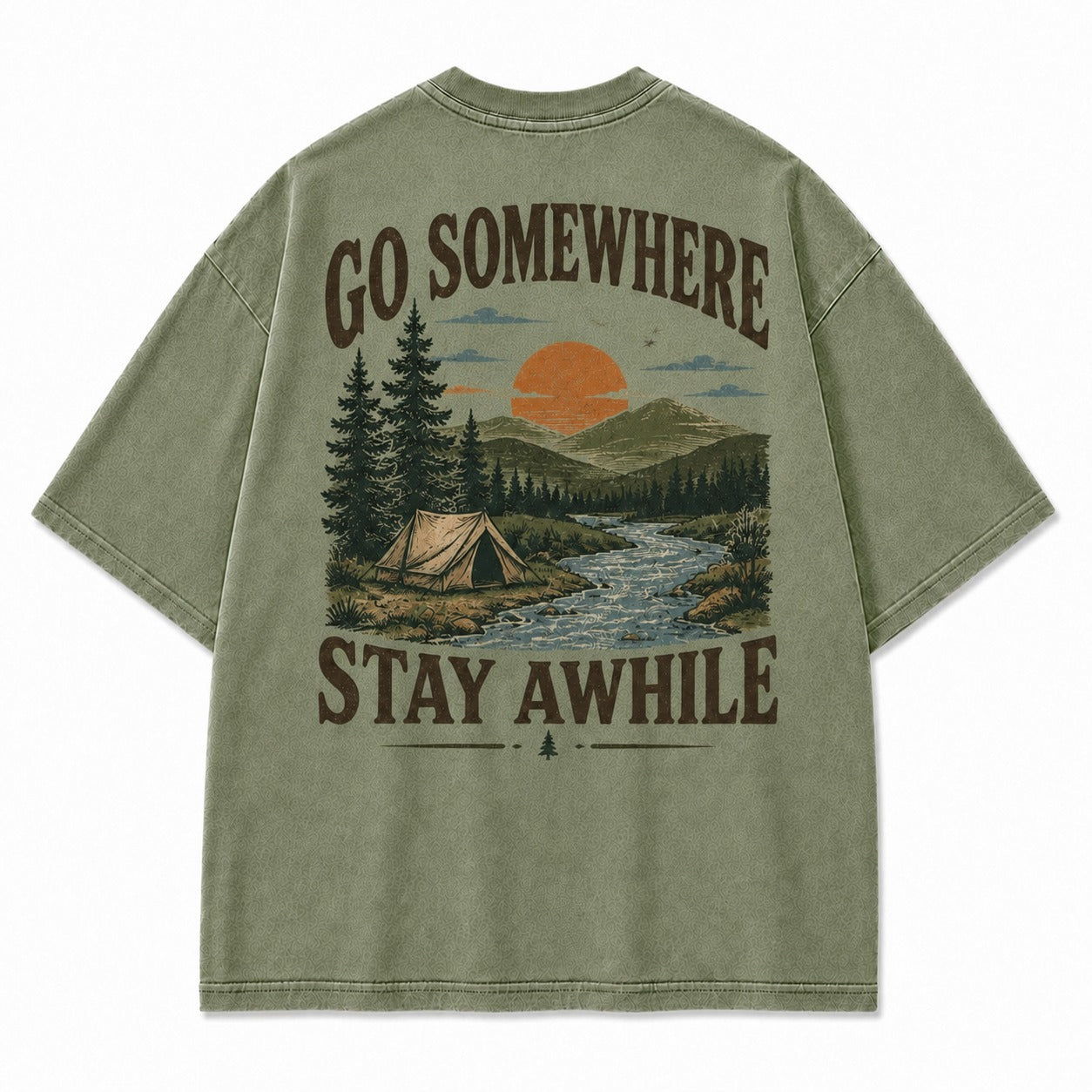 Go Somewhere Stay Awhile Washed T-Shirt