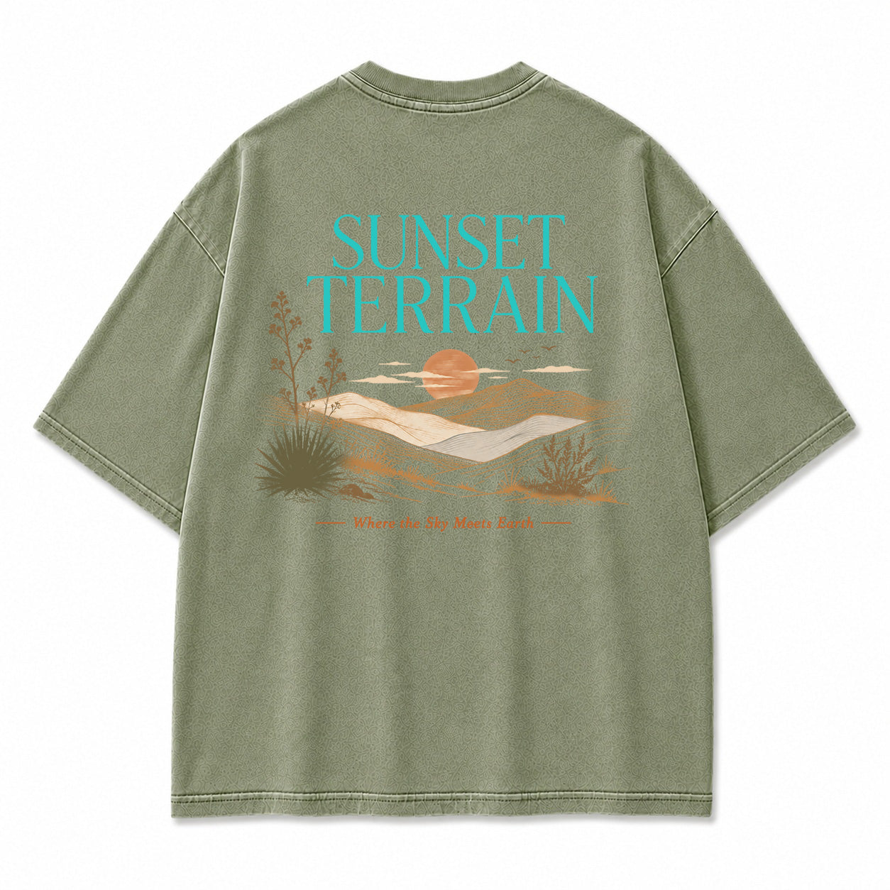 Sunset Terrain Desert Landscape Graphic T-Shirt