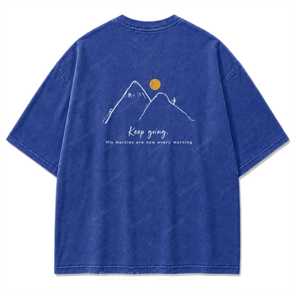 Keep Going Mountain Washed Print Tee
