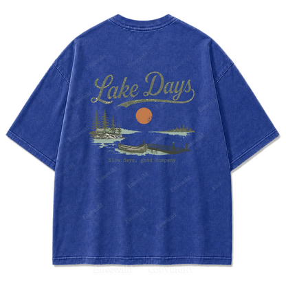 Where Slow Lake Days and Good Company Meet Washed Print Tee