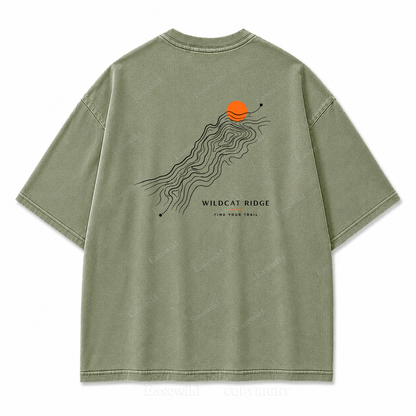 Wildcat Ridge Trail Washed Back Print Tee