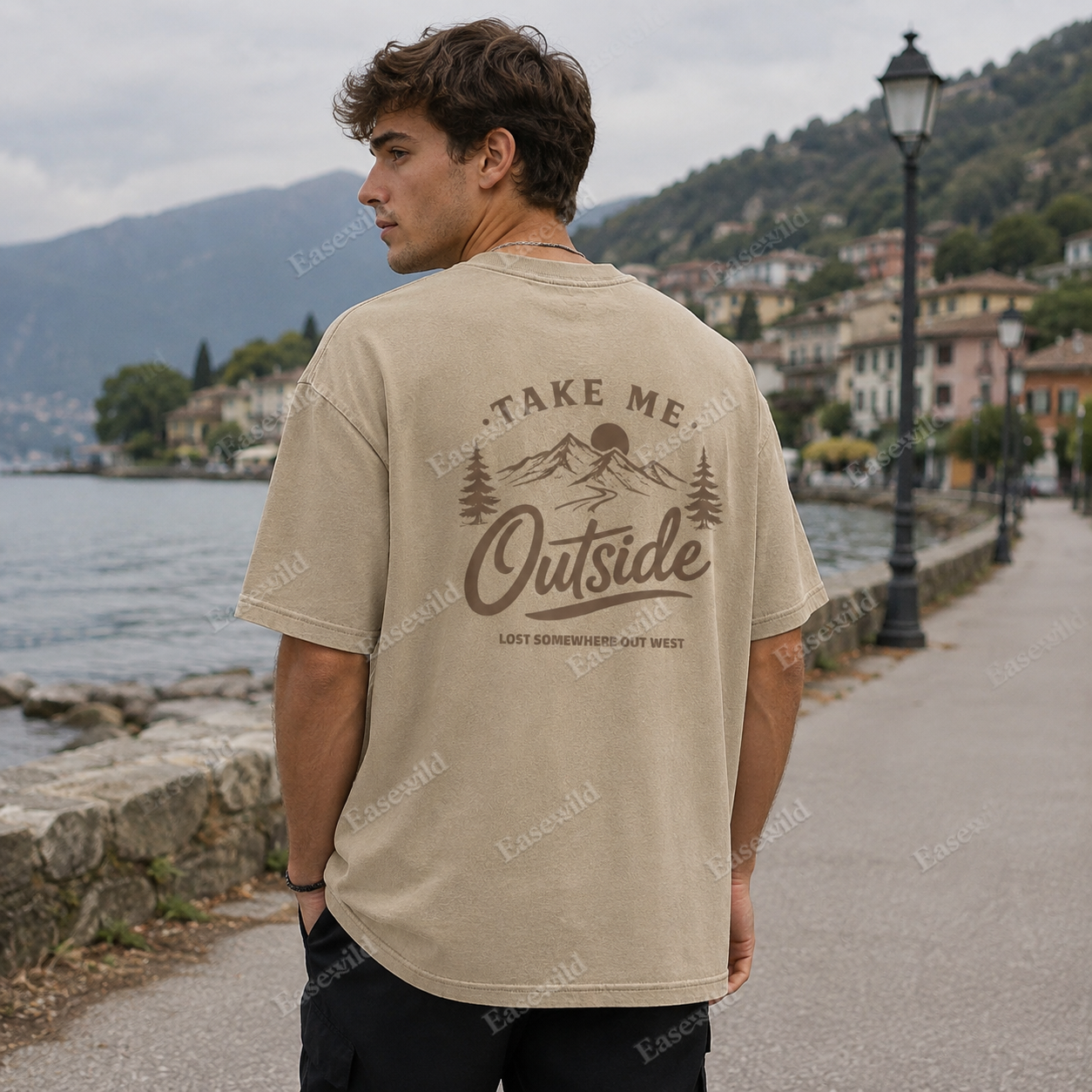 Take Me Outside Vintage Outdoor Washed Back Print Tee