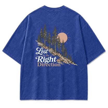 Lost in the Right Direction verwaschenes T-Shirt