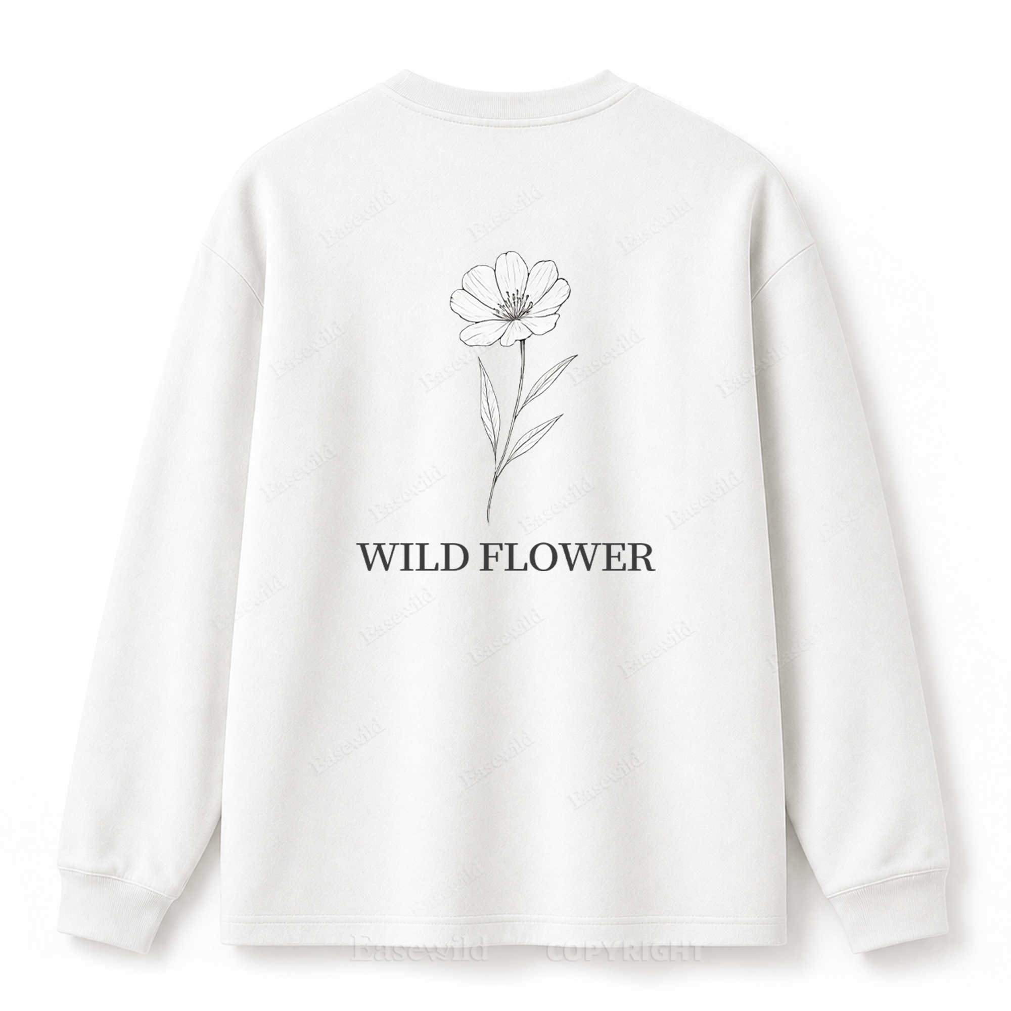 Wild Flower Minimal Graphic Long Sleeve Tee