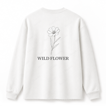 Wild Flower Minimal Graphic Long Sleeve Tee
