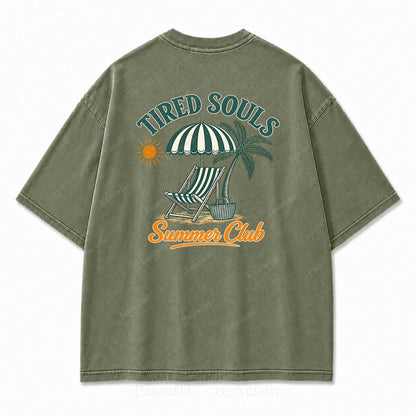 Tired Souls Summer Club Washed Print Tee