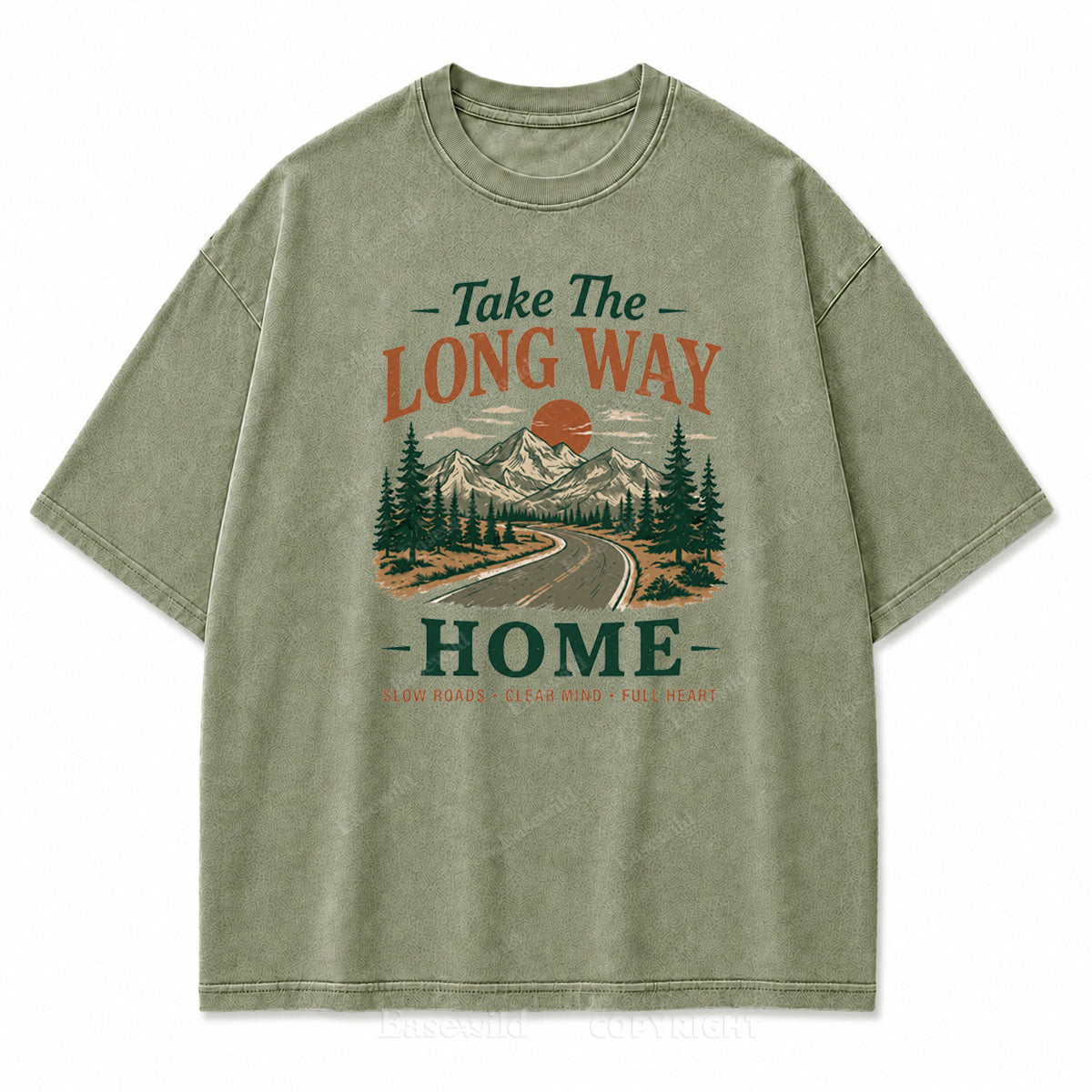 Take the Long Way Home Washed Print Tee