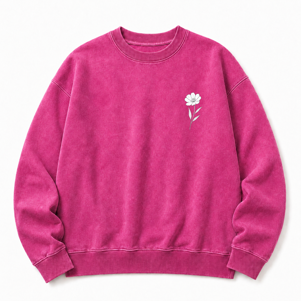 Wildblumen Sweatshirt mit Grafikdruck, gewaschen