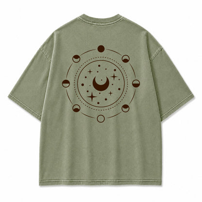 Lunar Phase Celestial Moon Graphic T-Shirt