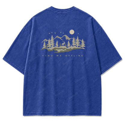 Find Me Offline T-Shirt mit Waschung