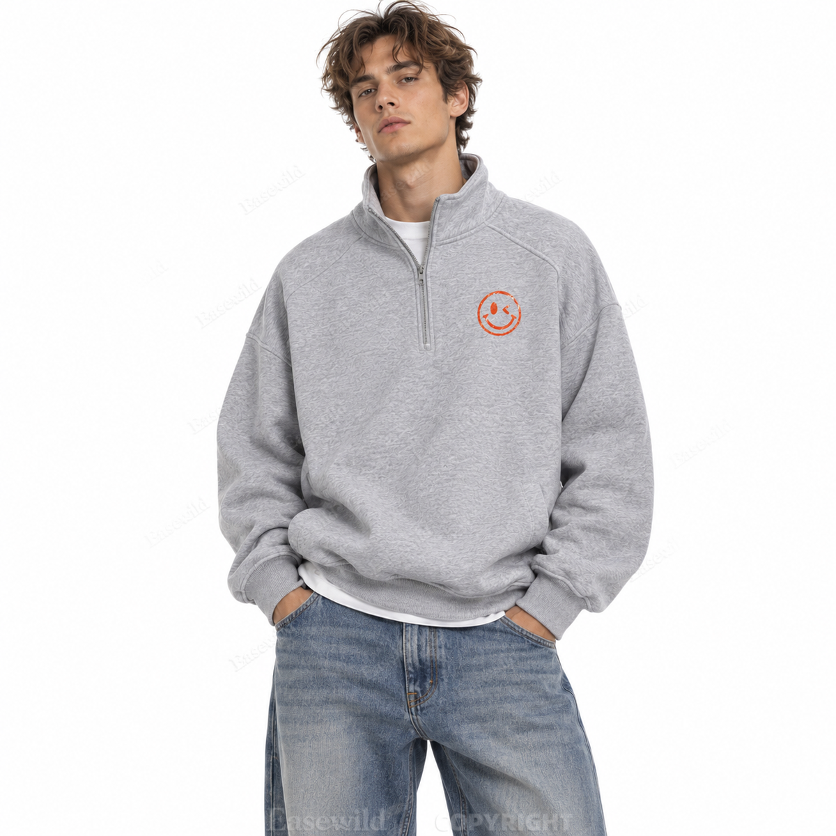 Imperfect On Purpose Zip Pullover Sweatshirt