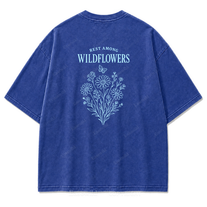 T-Shirt mit Wildblumen-Grafikdruck „Rest Among Wildflowers“